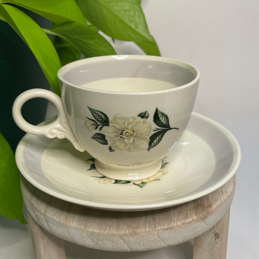 Vintage Homer Laughlin Eggshell Nautilus Teacup Candle | 5 oz.