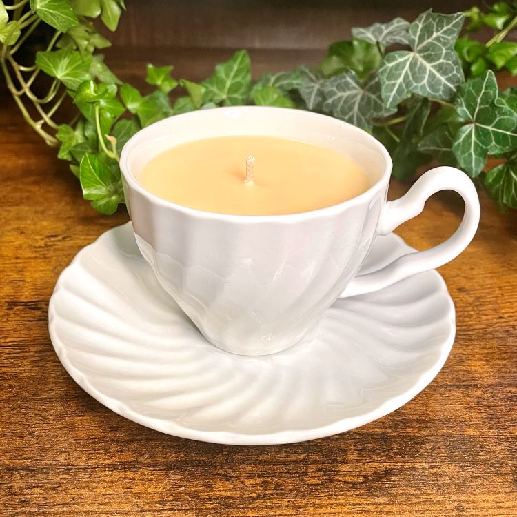 Johnson Bros. Scalloped White Teacup Candle | Various Scents