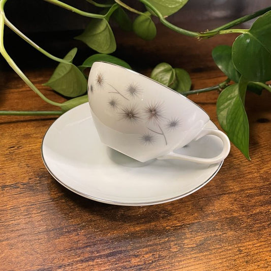 Platinum Star Burst Teacup Candle | Library