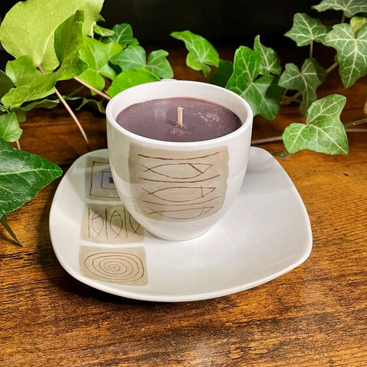 Rustic Drawing Teacup Candle | Autumn Spice