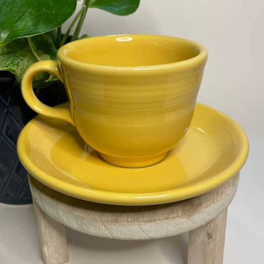 Vintage Fiestaware Homer Laughlin Yellow Custom Teacup Candle | 5.5 oz.
