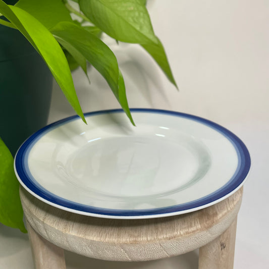 Crate & Barrel Blue Rim Custom Teacup Candle | 6 oz.
