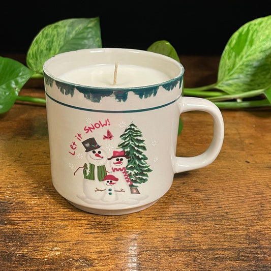 Atico Snowman "Let It Snow!" Teacup Candle | Balsam