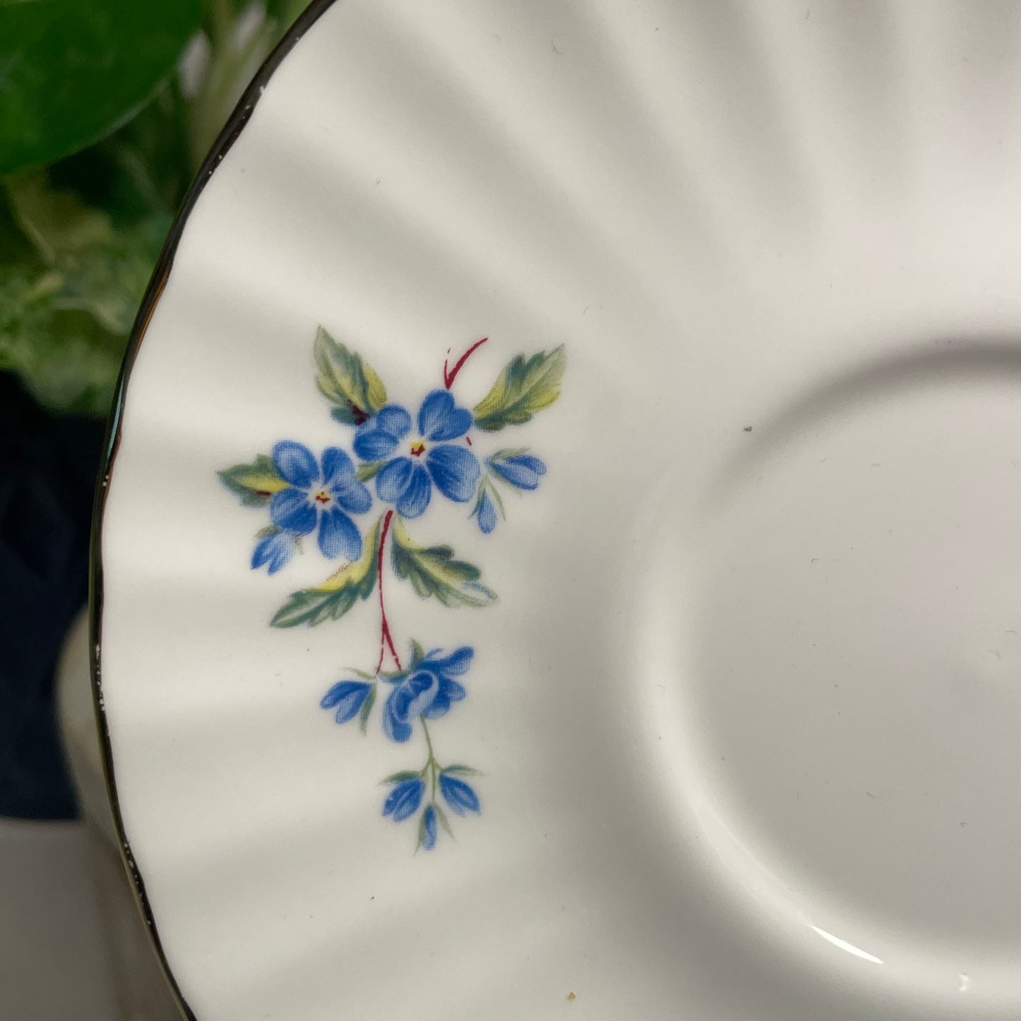 Vintage Golden Crown Forget-Me-Nots Custom Teacup Candle | 6 oz.