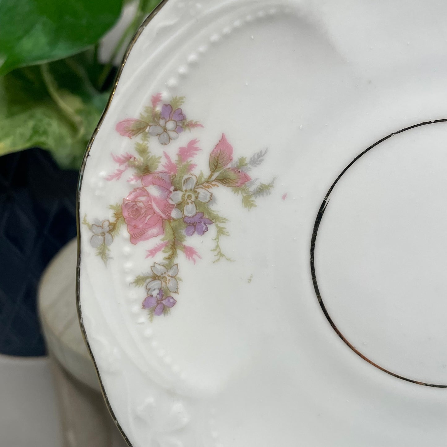 Pink Rose and Purple Irises Custom Teacup Candle | 6 oz.