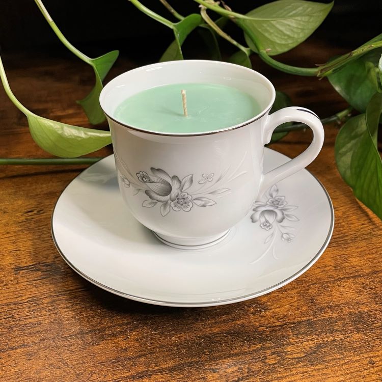 Sango Silver Rose Teacup Candle | Various Fragrances