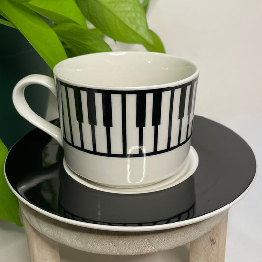 Vintage 1998 Piano Key Custom Teacup Candle | 7 oz.
