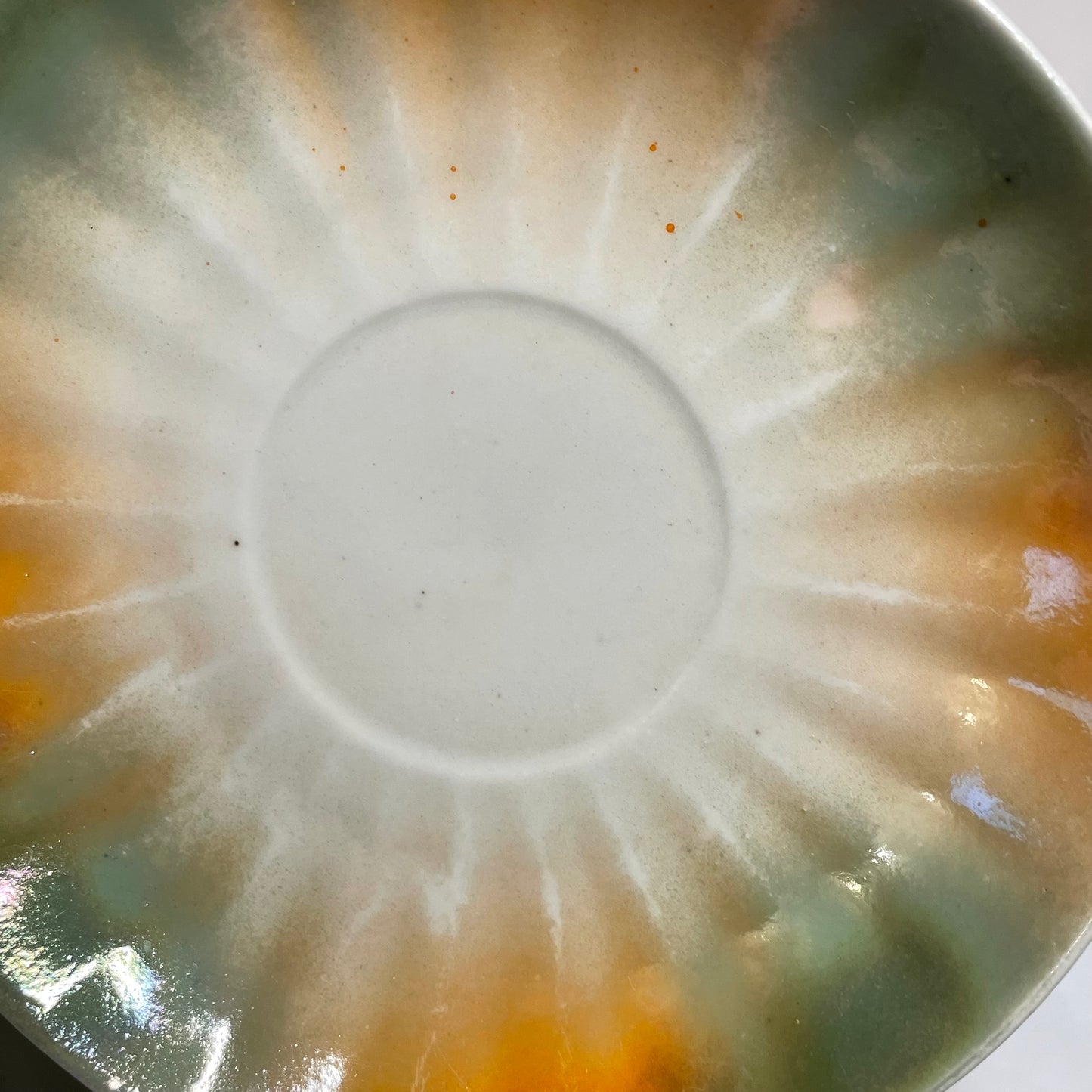 Vintage Germany Bavaria Orange Lusterware Custom Teacup Candle | 7 oz.