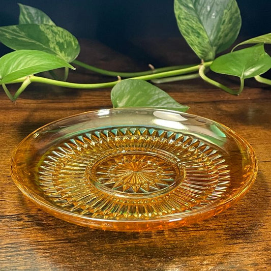 Jeannette Marigold Carnival Glass Teacup Candle | Persimmon Citron