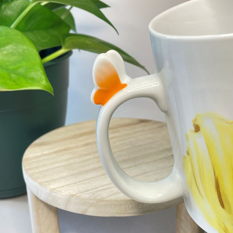 Butterfly and Flower Custom Coffee Mug Candle | 13 oz.