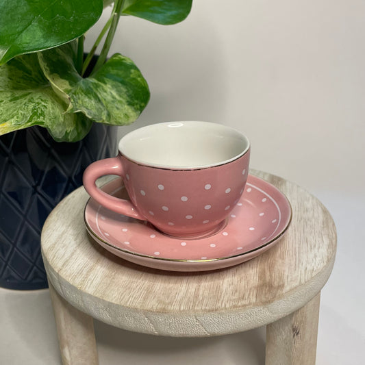 FAO Schwarz Pink Polka Dot Custom Teacup Candle | 1.5 oz.