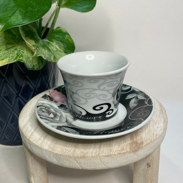 Lorren Home Trends Flower Espresso Cup Custom Candle | 2 oz.
