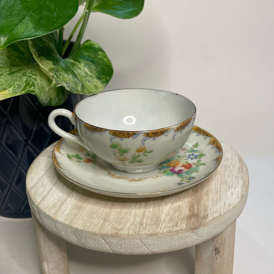 Vintage Watercolor Bouquet Mini Teacup Custom Candle | 2 oz.