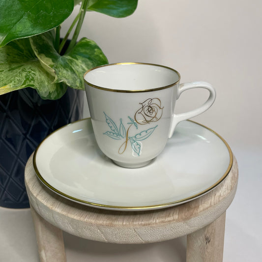 Easterling Spencerian Rose Demitasse Custom Teacup Candle | 2.5 oz.