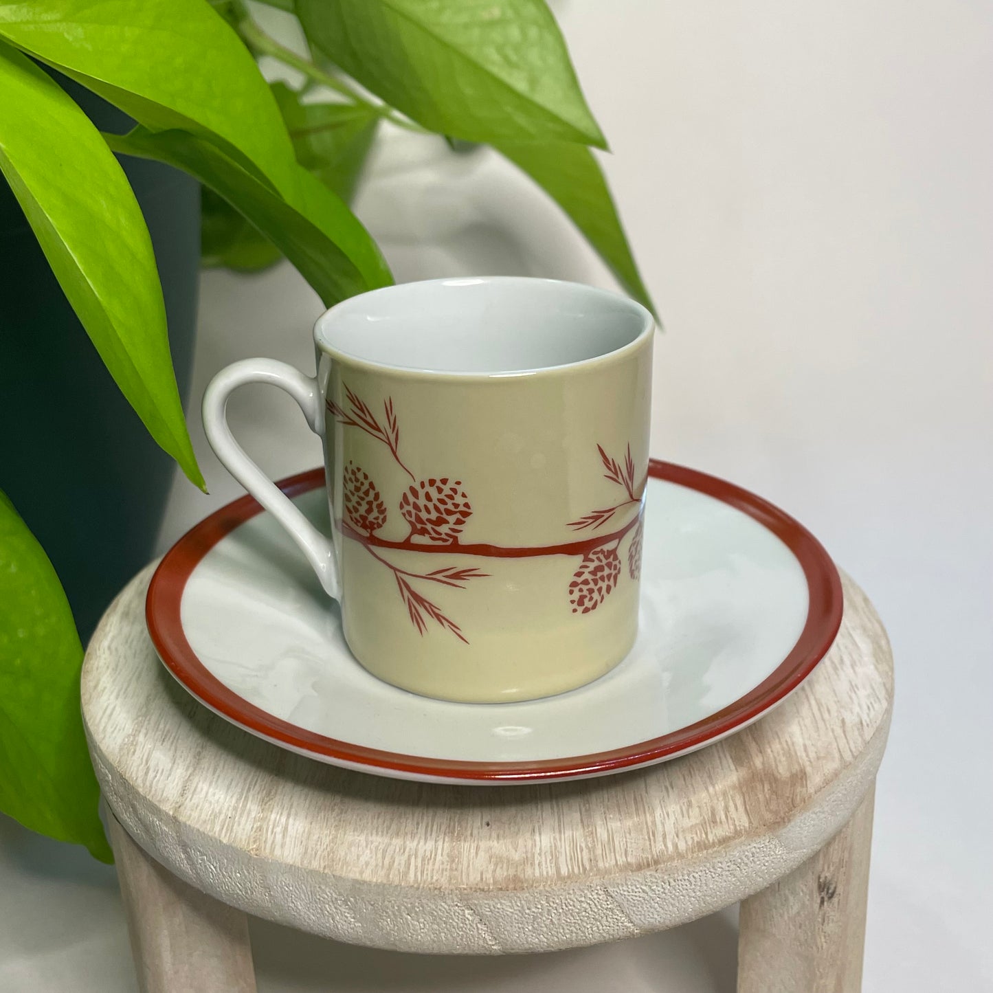 Pinecone Espresso Cup Custom Teacup Candle | 2.5 oz.