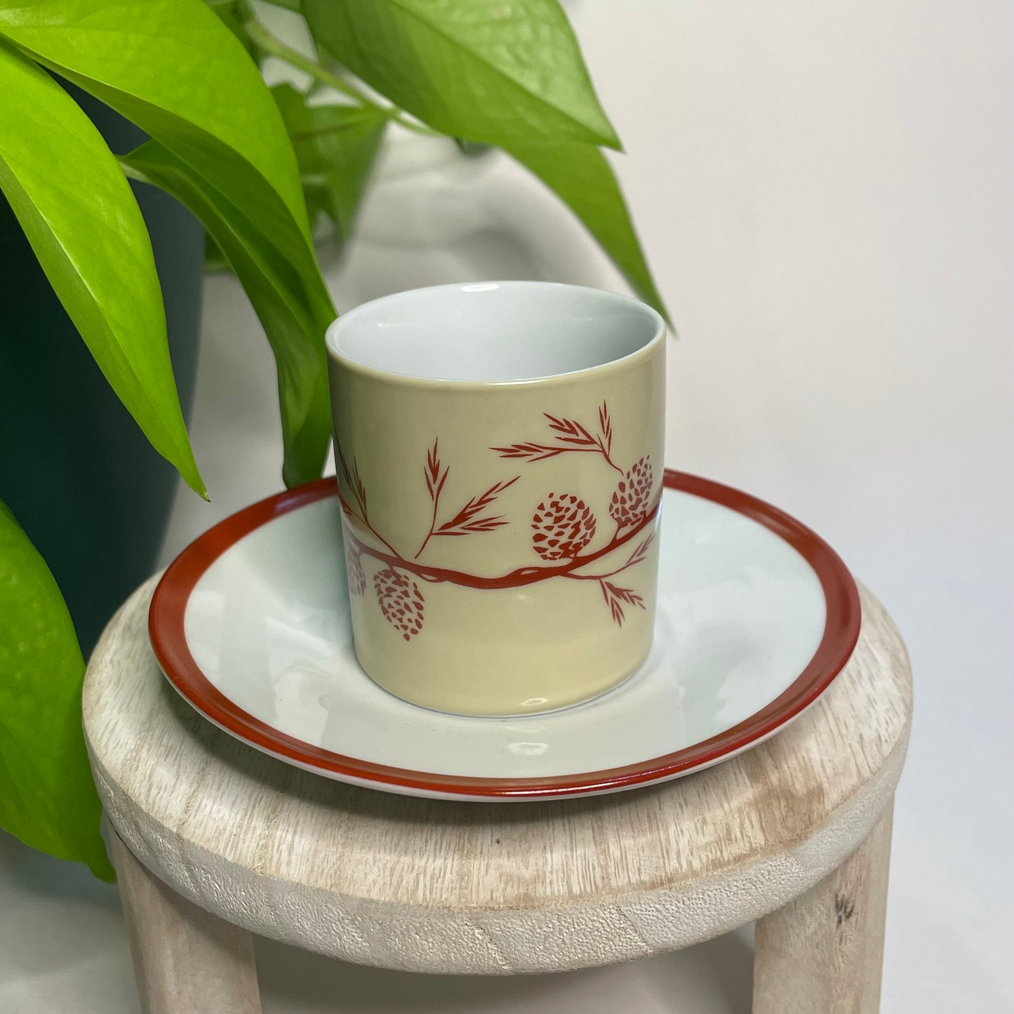 Pinecone Espresso Cup Custom Teacup Candle | 2.5 oz.