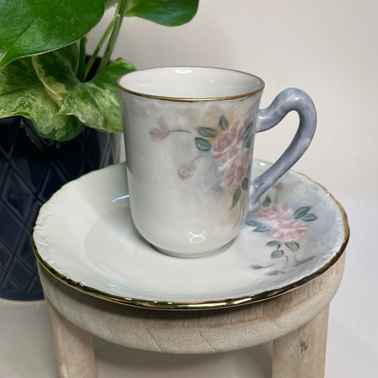 Small Pink Floral Custom Teacup Candle | 3.5 oz.