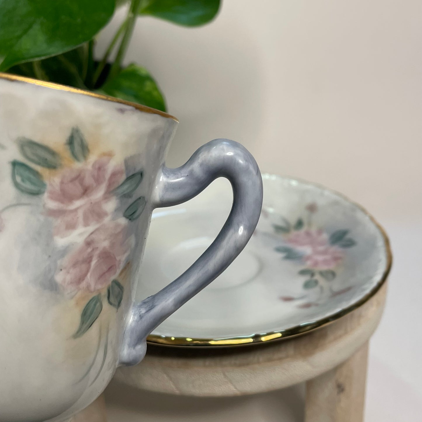 Small Pink Floral Custom Teacup Candle | 3.5 oz.