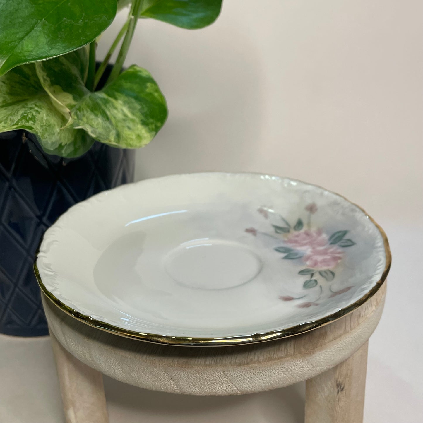 Small Pink Floral Custom Teacup Candle | 3.5 oz.