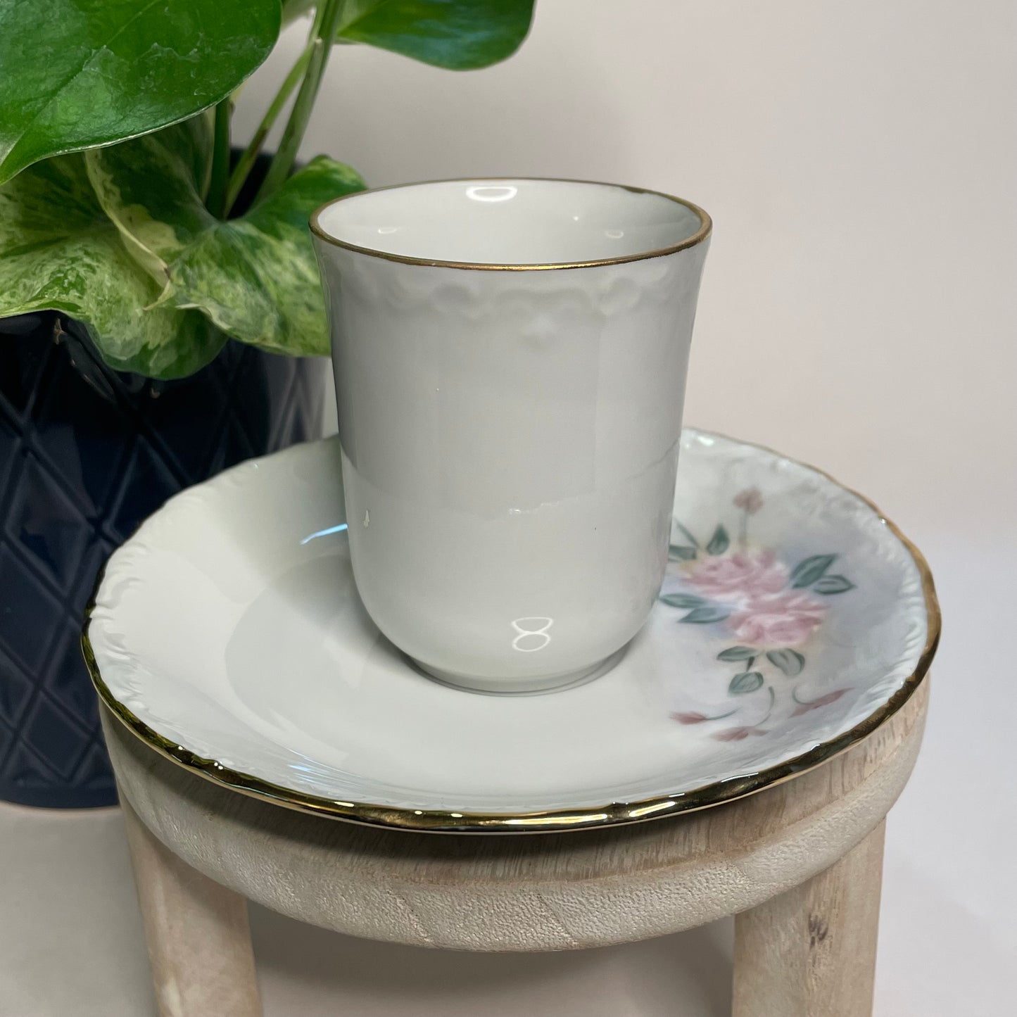 Small Pink Floral Custom Teacup Candle | 3.5 oz.