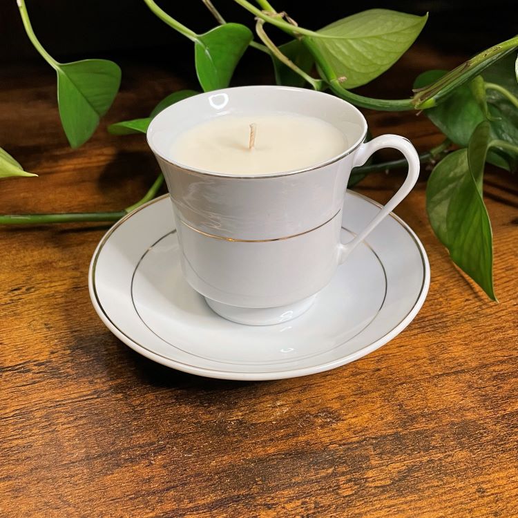 Royal Pars Gold Rim Teacup Candle | Various Fragrances