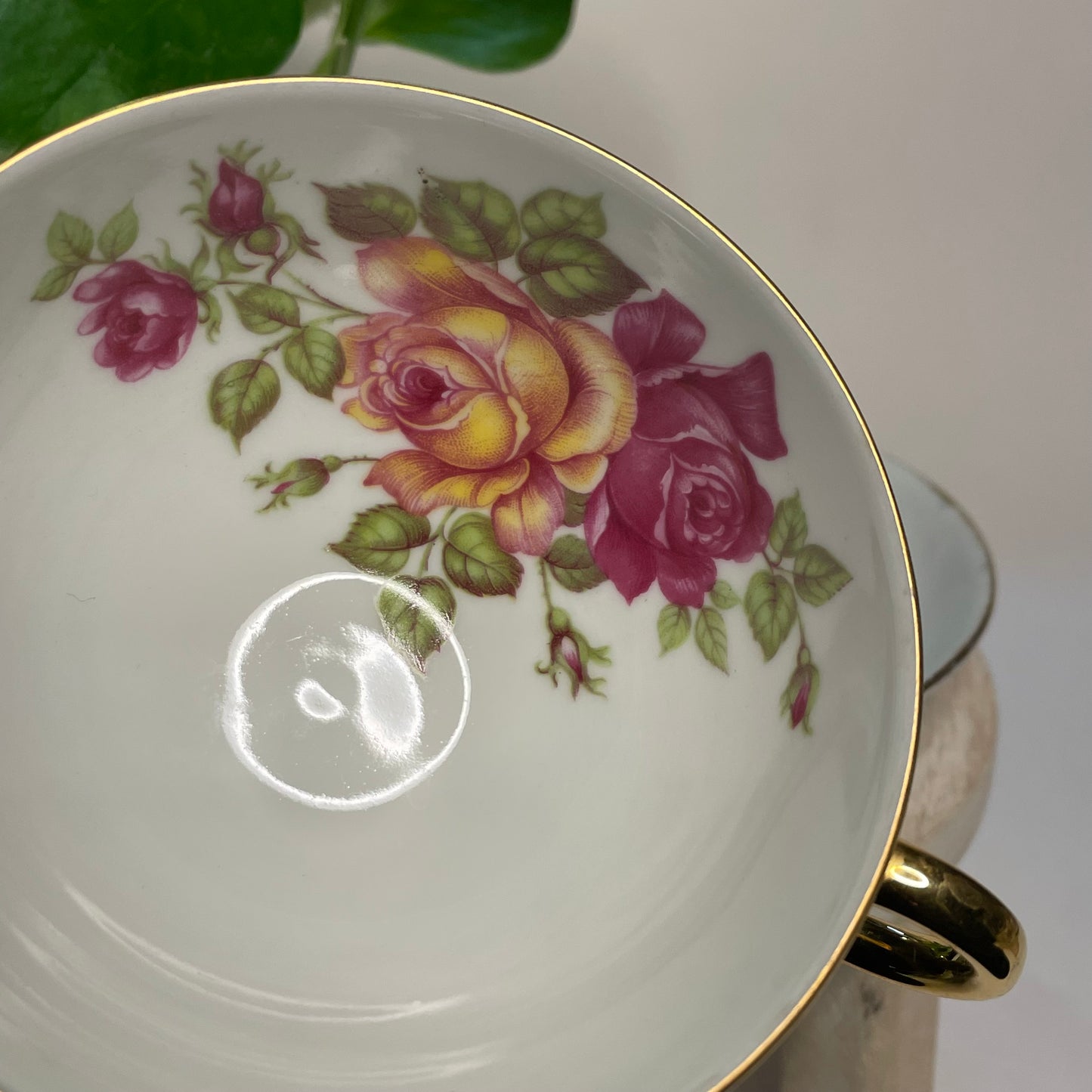 Rudolph Wachter Black With Cabbage Rose Custom Teacup Candle | 4 oz.