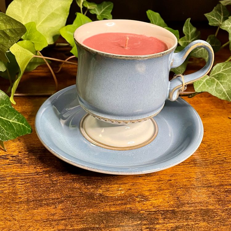 Denby Langley Castile Blue Footed Teacup Candle | Fig Tree