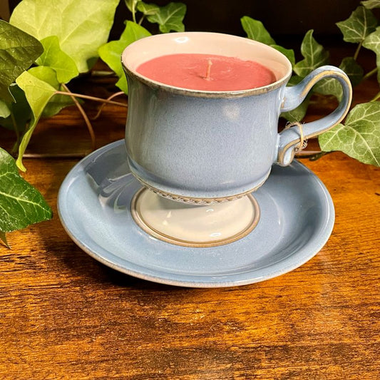 Denby Langley Castile Blue Footed Teacup Candle | Fig Tree