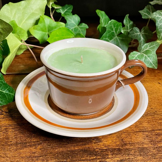 Royal Yuma Solid Brown Teacup | Fall Foliage