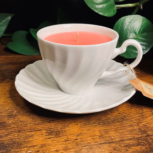 Johnson Bros. Scalloped White Teacup Candle | Various Scents