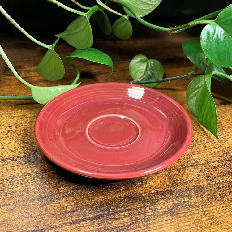 Fiestaware Homer Laughlin Red Teacup Candle | Tea Rose