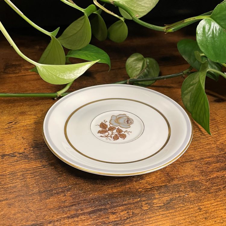 Eschenbach Minerva Blue Roses Teacup Candle | Tea Rose