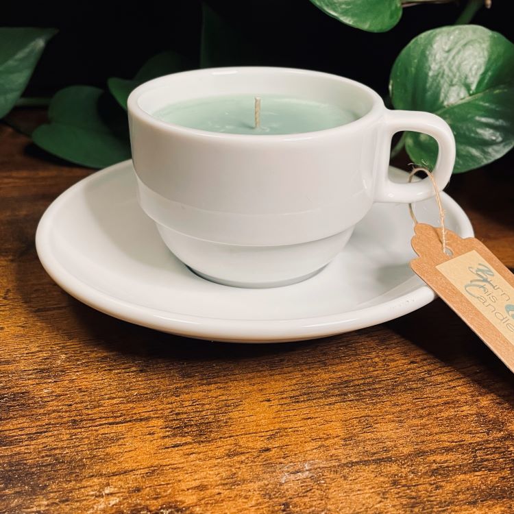 Crate & Barrel White Teacup Candle | Highland Thistle