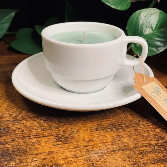 Crate & Barrel White Teacup Candle | Highland Thistle
