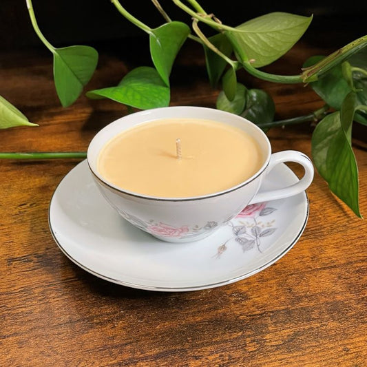 Castlecourt Rose Glow Teacup Candle | Cashmere Glow