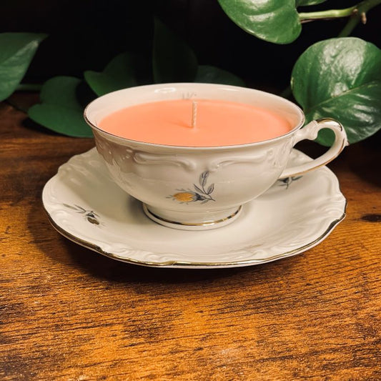 Golden Rose Teacup Candle | Various Fragrances