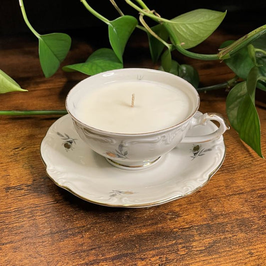 Golden Rose Teacup Candle | Various Fragrances