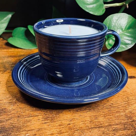 Fiestaware Homer Laughlin Blue Teacup Candle | Various Scents