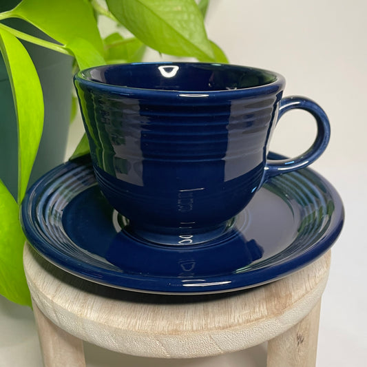 Vintage Fiestaware Homer Laughlin Blue Custom Teacup Candle | 5.5 oz.