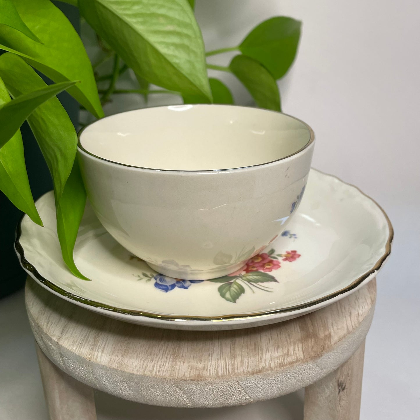 Vintage Household Institute Priscilla Pattern Custom Teacup Candle | 5.5 oz.