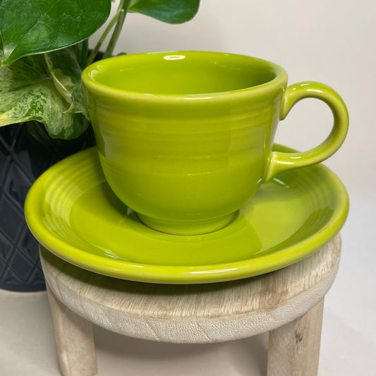 Vintage Fiestaware Homer Laughlin Lime Green Custom Teacup Candle | 5.5 oz.