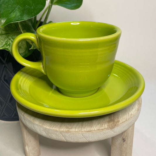 Vintage Fiestaware Homer Laughlin Lime Green Custom Teacup Candle | 5.5 oz.