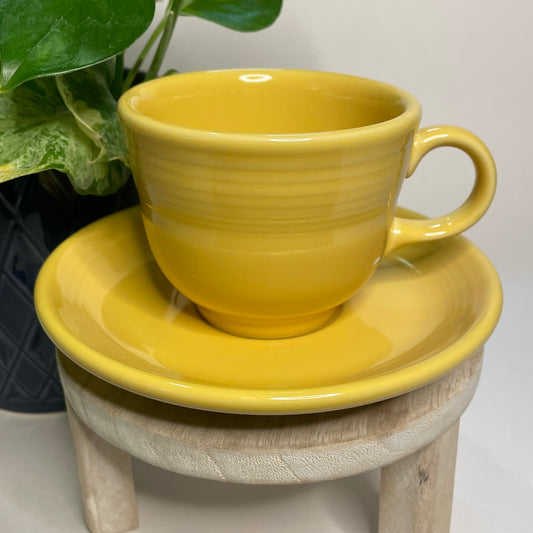 Vintage Fiestaware Homer Laughlin Yellow Custom Teacup Candle | 5.5 oz.