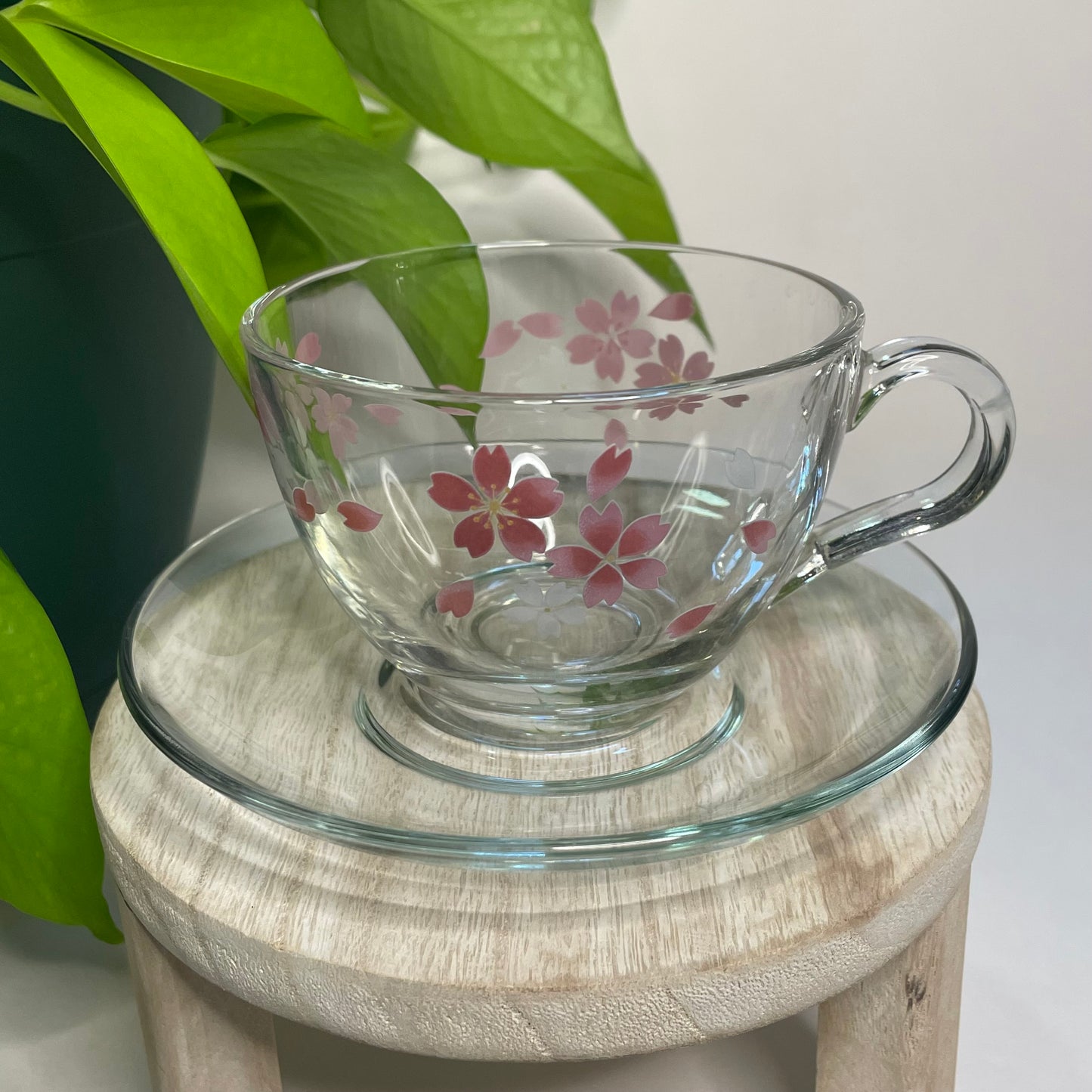 Glass Cherry Blossoms Custom Teacup Candle | 5.5 oz.