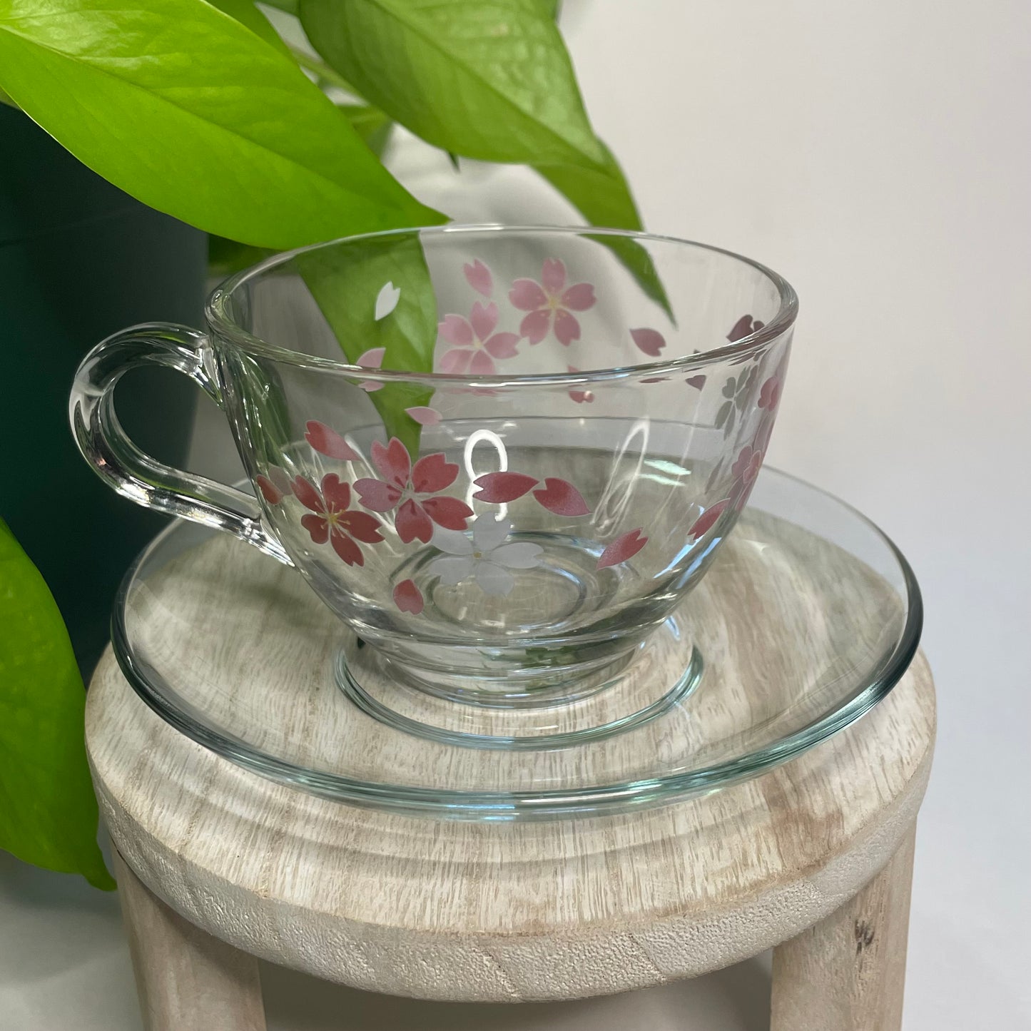 Glass Cherry Blossoms Custom Teacup Candle | 5.5 oz.
