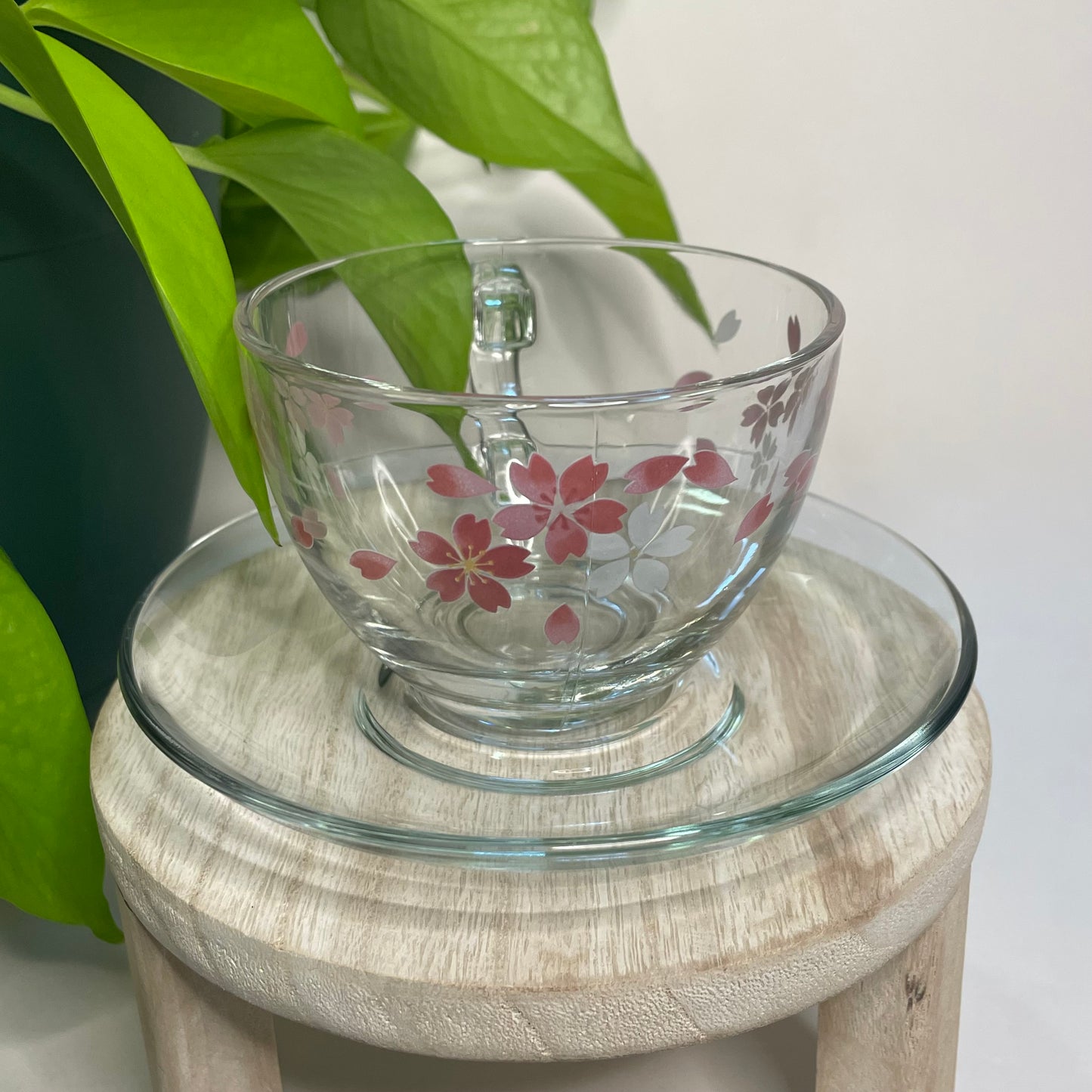 Glass Cherry Blossoms Custom Teacup Candle | 5.5 oz.