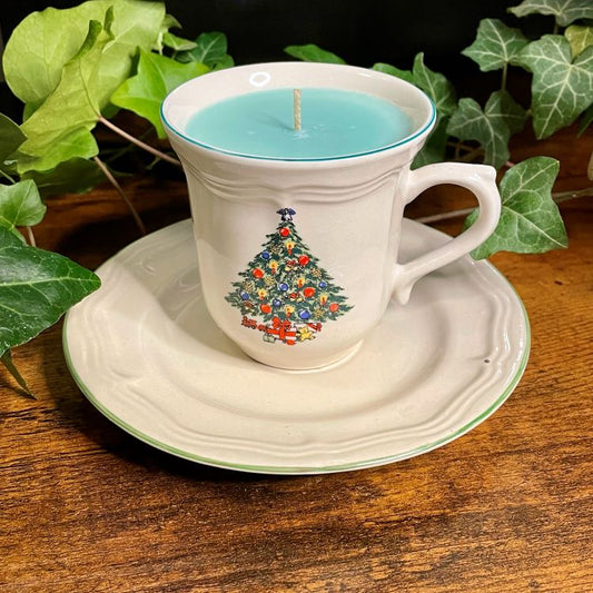 Lit-Up Christmas Tree Teacup Candle | Various Fragrances