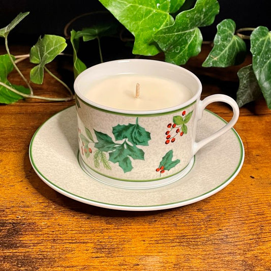 6 oz. Lillian Vernon Holly Teacup Candle | Various Scents