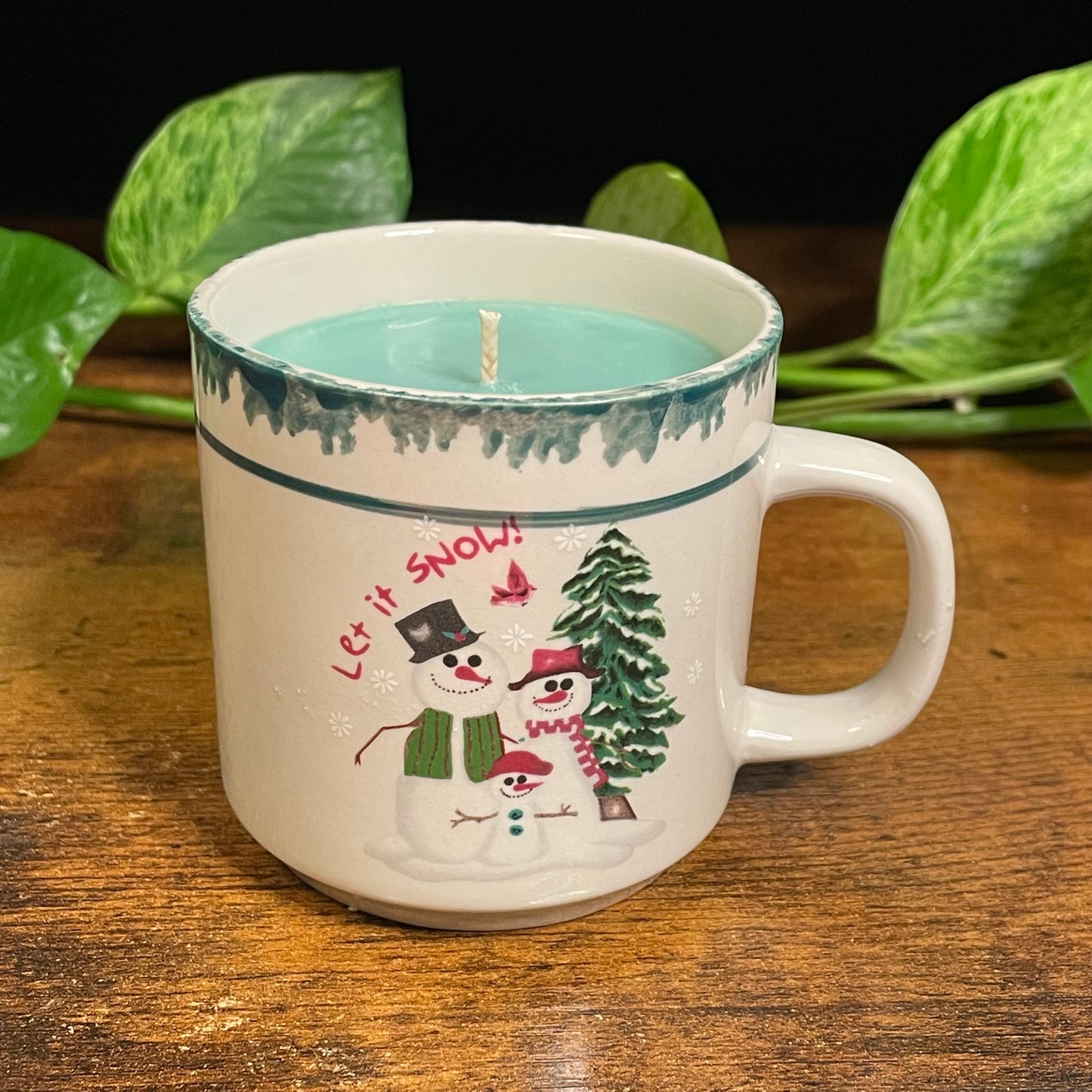 Atico Snowman "Let It Snow!" Teacup Candle | Balsam