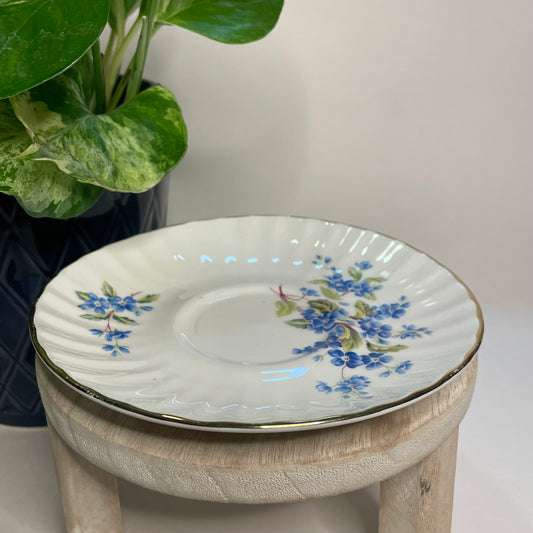 Vintage Golden Crown Forget-Me-Nots Custom Teacup Candle | 6 oz.